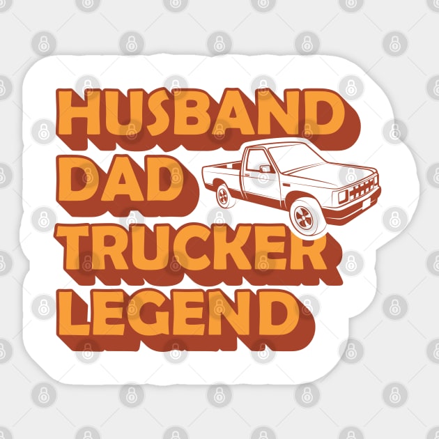 Husband Dad Trucker Legend Sticker by Sticker Outlet